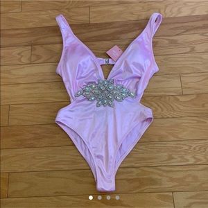 Prink rhinestone swim